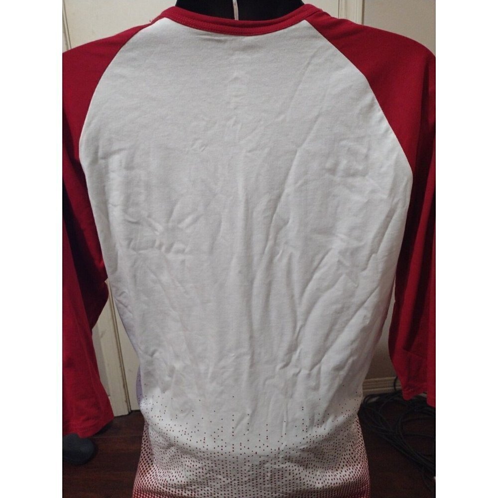 Air Jordan 3/4 Sleeve Pullover T-Shirt Short White Red Cotton Size XL Men's - Picture 6 of 11